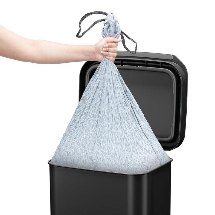 Glad Step Trash Can, Soft Close Bin w/Odor Protection, 20 Gal, Black (Open Box)