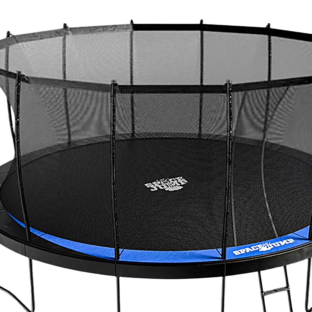 SpaceJump Lunar 14' Trampoline, Outdoor Ultimate Set with Slide, Hoop & Sprayer