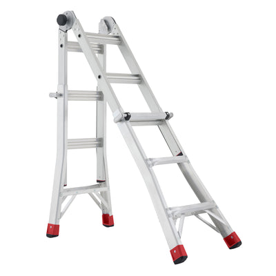 Lift Ladders 14 Foot Reach Multi Position Aluminum Step Ladder, 300 lb Capacity (Open Box)