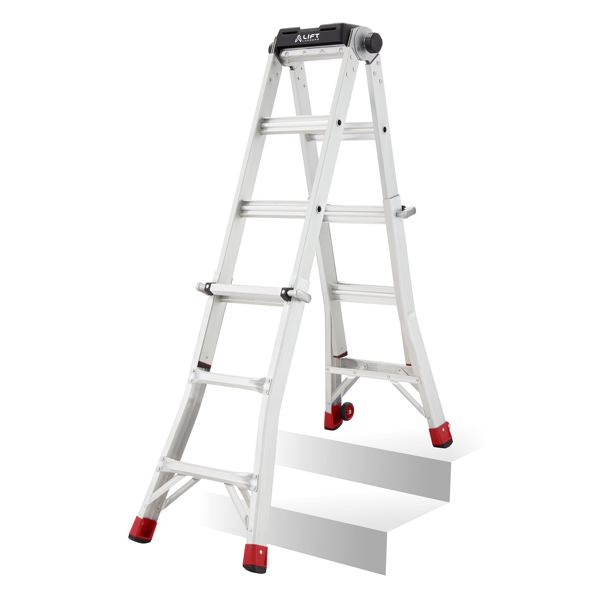 Lift Ladders 15 Foot Reach Multi Position Aluminum Step Ladder, 300lb Cap (Used) - VMInnovations