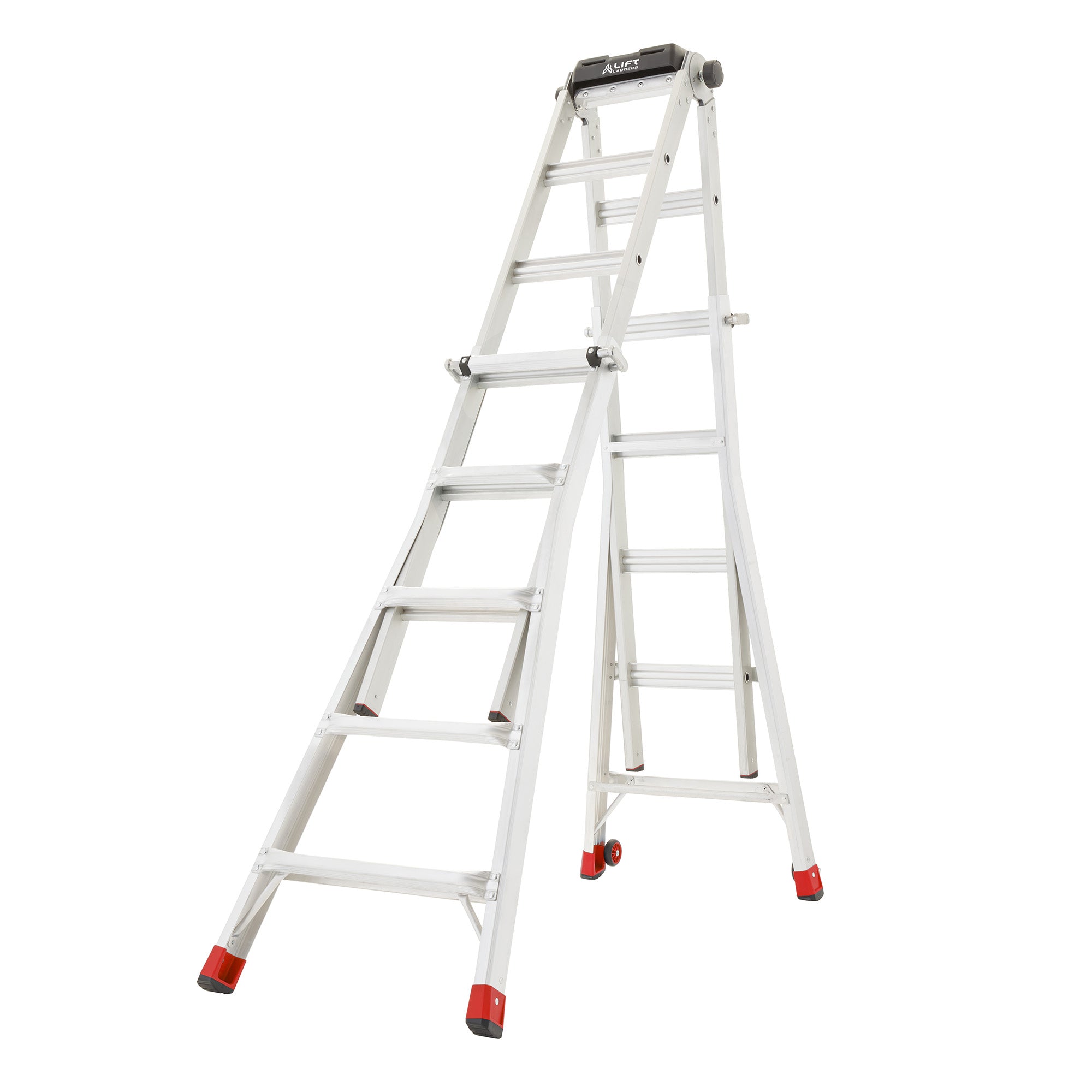 Lift Ladders 23 Foot Reach Multi Position Aluminum Step Ladder, 375 lb Capacity