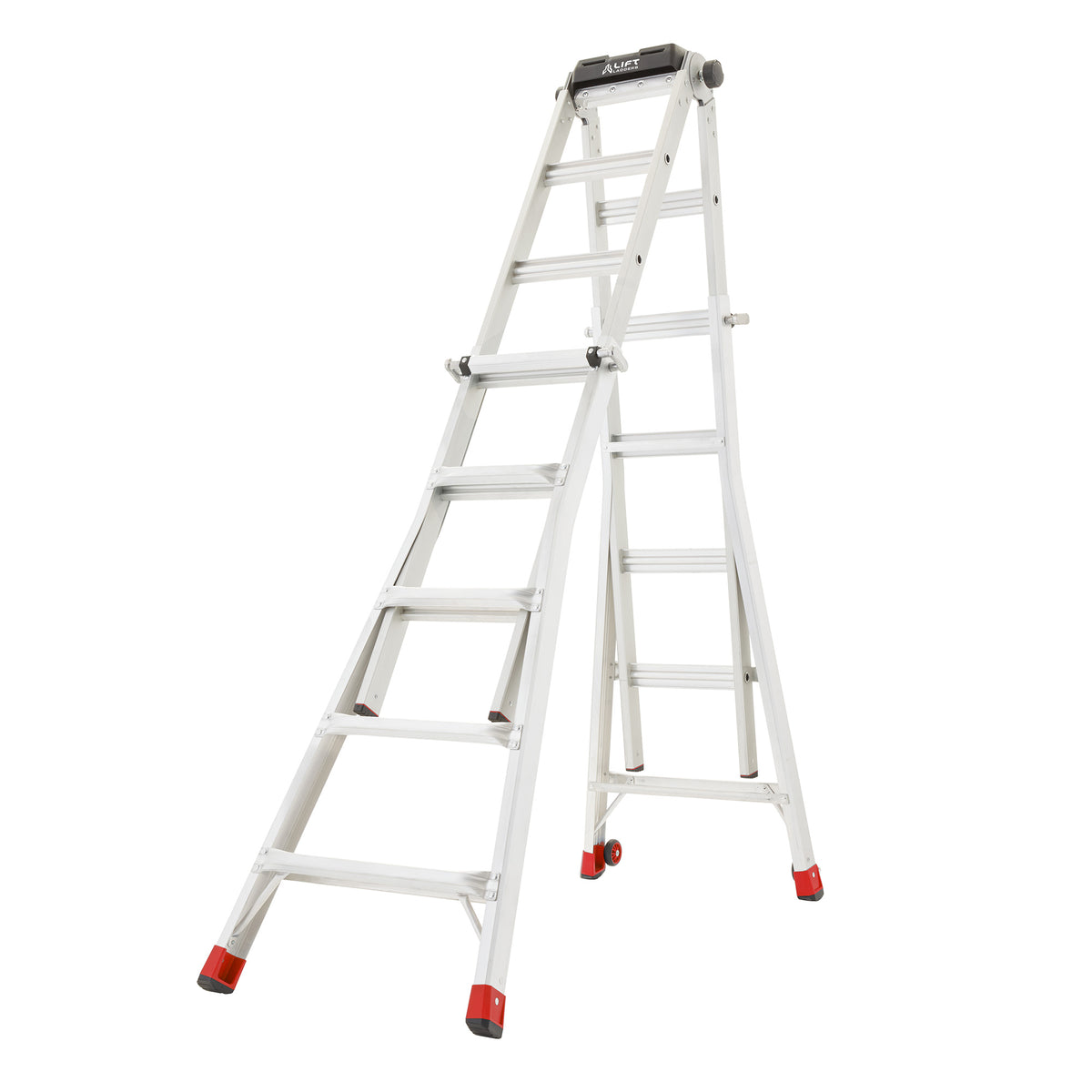 Lift Ladders 23 Foot Reach Multi Position Aluminum Step Ladder, 300 lb(Open Box)