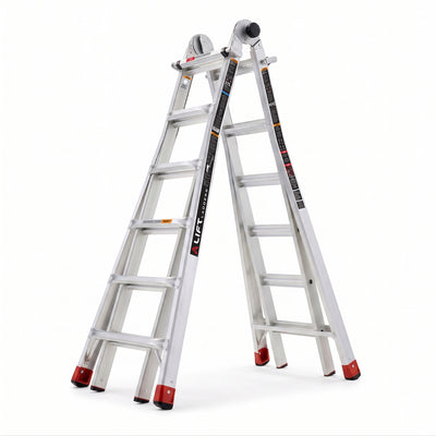 Lift Ladders 26 Foot Reach Multi Position Aluminum Step Ladder, 300lb (Open Box)