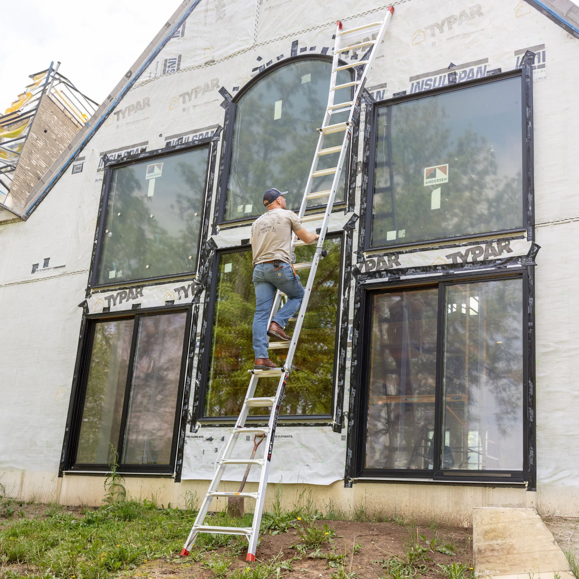 Lift Ladders 26 Foot Reach Multi Position Aluminum Step Ladder, 300 lb Capacity - VMInnovations