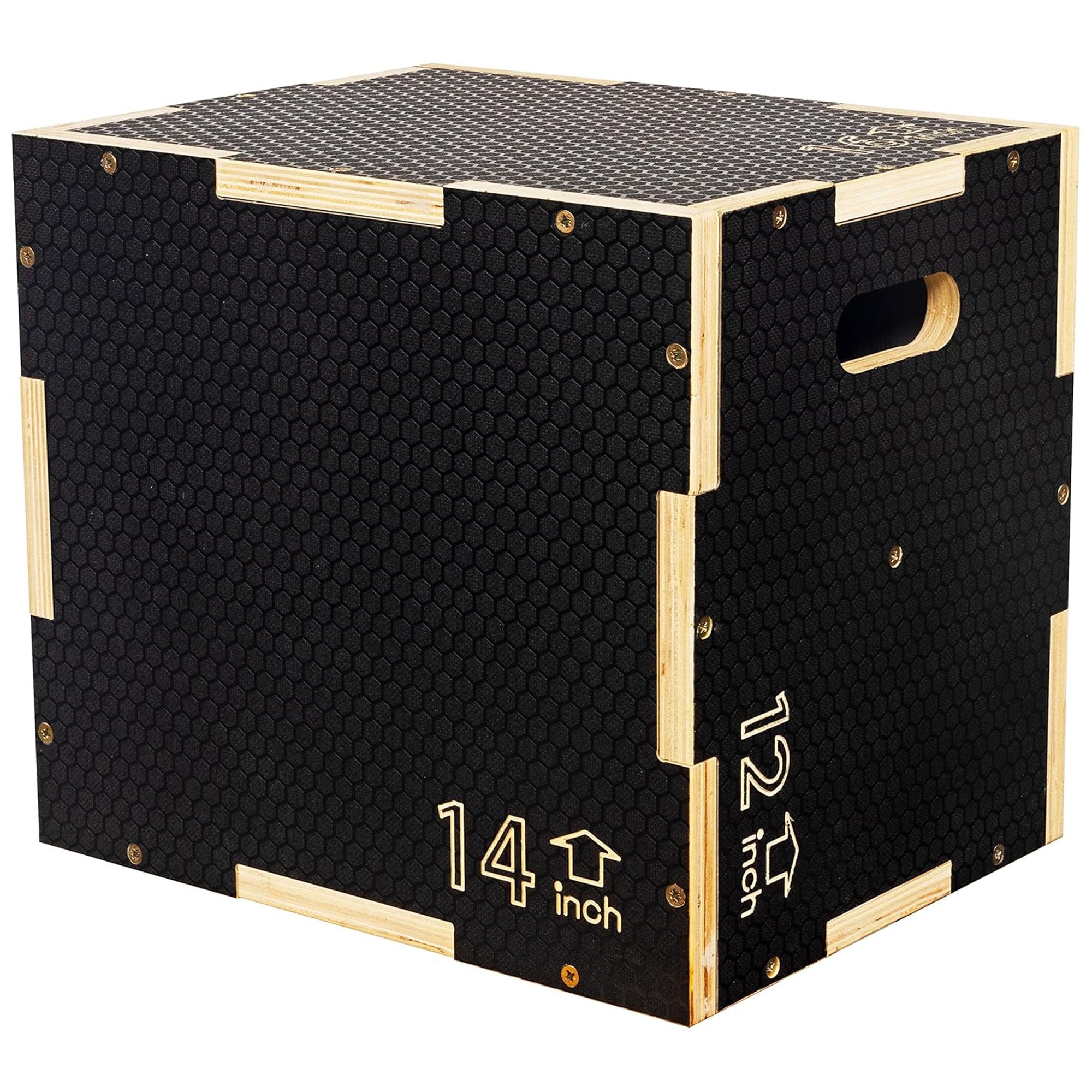Fitvids 16" x 14" x 12" Wooden Plyometric Box Non-Slip Jump Platform (Open Box) - VMInnovations