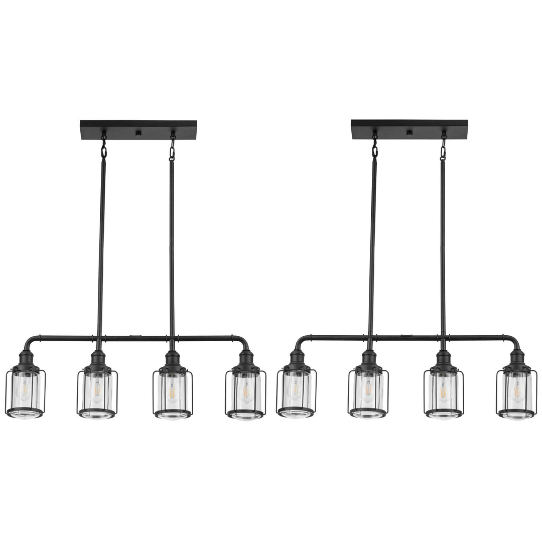 Prominence Home 2 Pack Lincoln Woods 2 Light Industrial Bath Vanity Light, Black