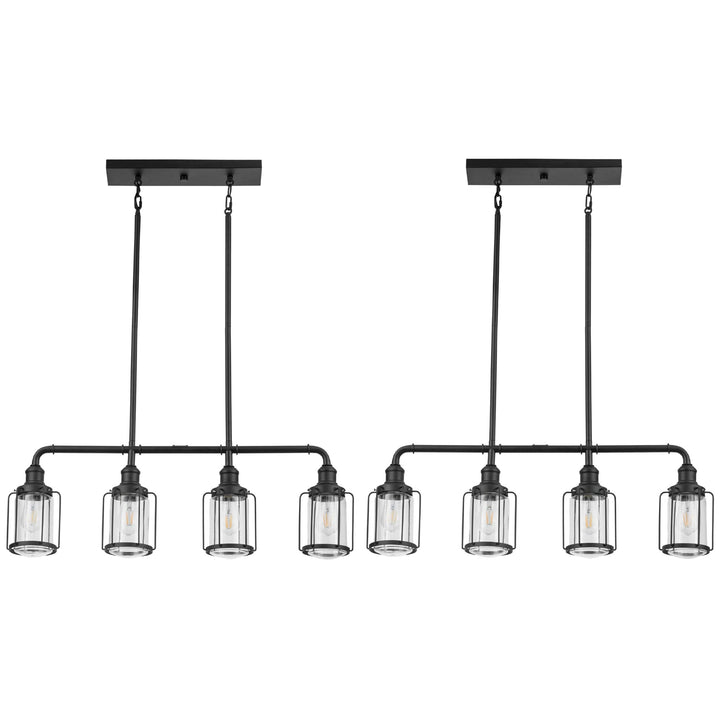 Prominence Home 2 Pack Lincoln Woods 2 Light Industrial Bath Vanity Light, Black