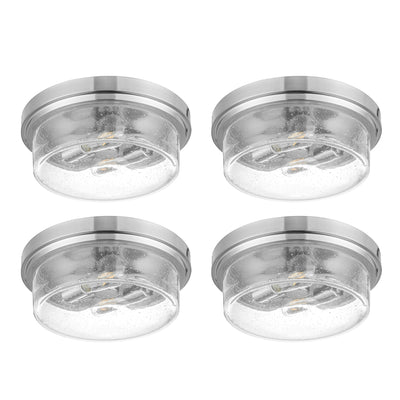 Prominence Home 4 Pack Madalyn 13" Ceiling Light, Seeded Drum Glass, Bronze - VMInnovations