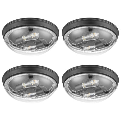 Prominence Home 4 Pack Madalyn 13" Flush Mount Ceiling Light Clear Glass, Bronze