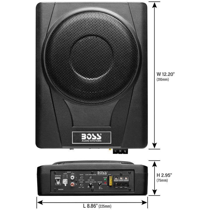 BOSS Audio 8" Under Seat Car Subwoofer 800W Power for Trucks and Cars, BASS8 - VMInnovations