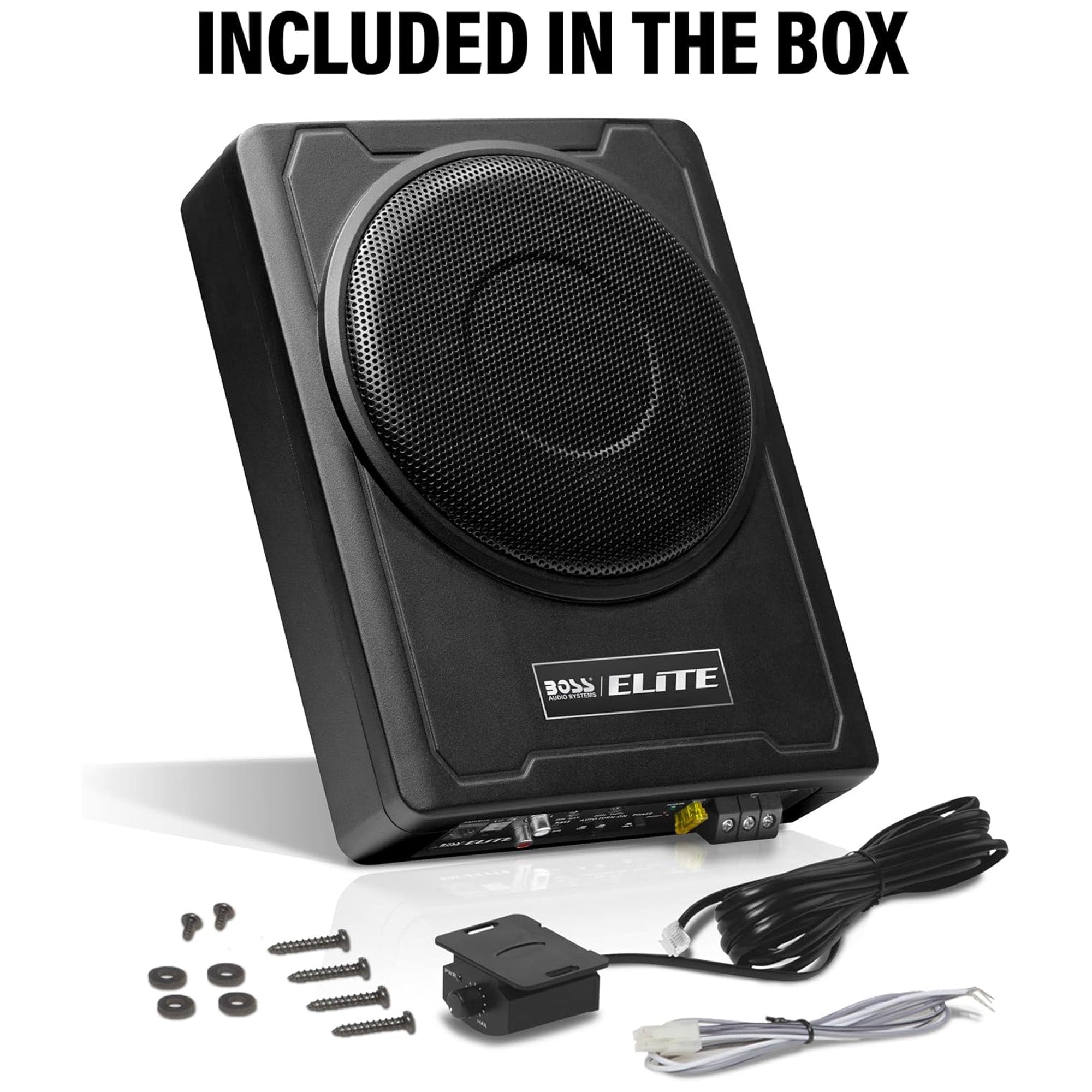 BOSS ELITE 8" Powered Car Subwoofer and SOUNDSTORM AKS8 8 Gauge Car Amplifier