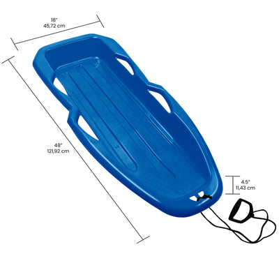 Gracious Living H2O! Raptor Boggan, Plastic Snow Sled for Kids & Adults (2 Pack) - VMInnovations