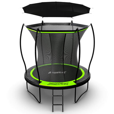 Jumpflex FLEX 8' Round Trampoline Outdoor Play Set with SMARTSHADE Canopy Cover - VMInnovations