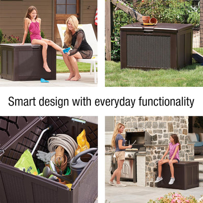 Rubbermaid Medium Storage Deck Box, Outdoor Resin Organizer, 74 Gal (Open Box)