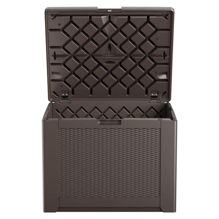 Rubbermaid Medium Storage Deck Box, Outdoor Resin Organizer, 74 Gallon, Brown