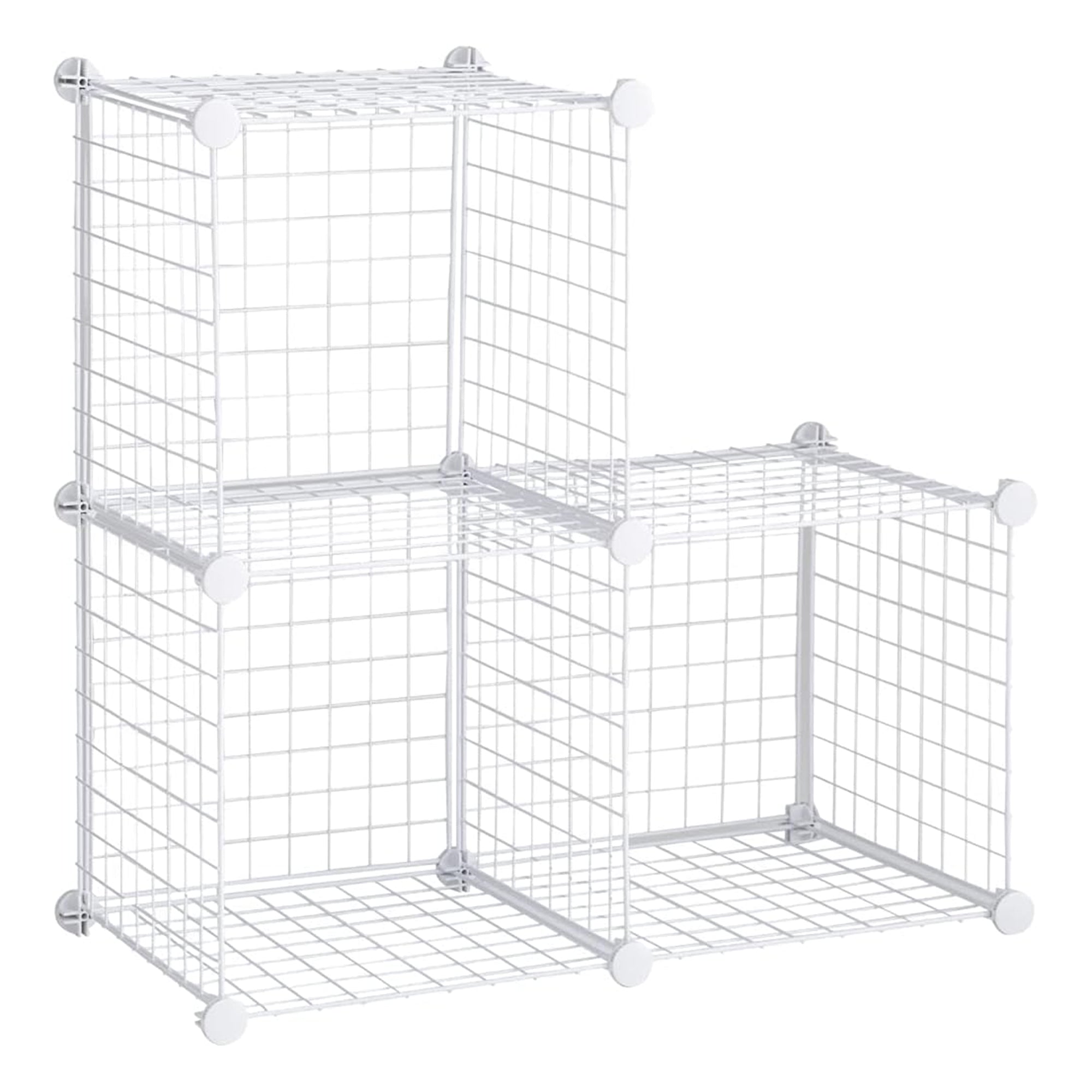 Rubbermaid 3 Piece Storage Stackable Cube Set, Multi-Use Home Organizers, White - VMInnovations