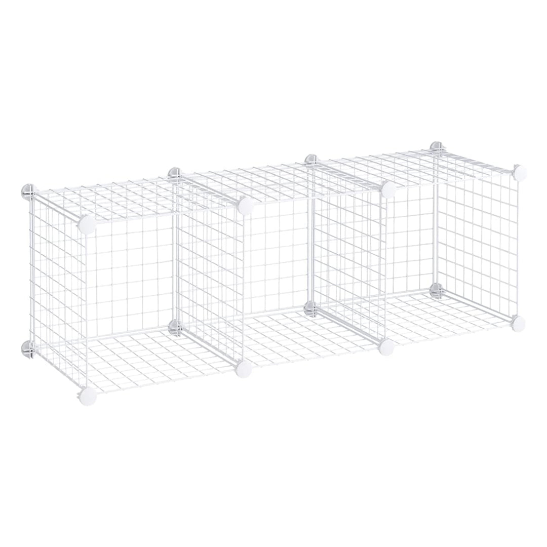 Rubbermaid 3 Piece Storage Stackable Cube Set, Multi-Use Home Organizers, White