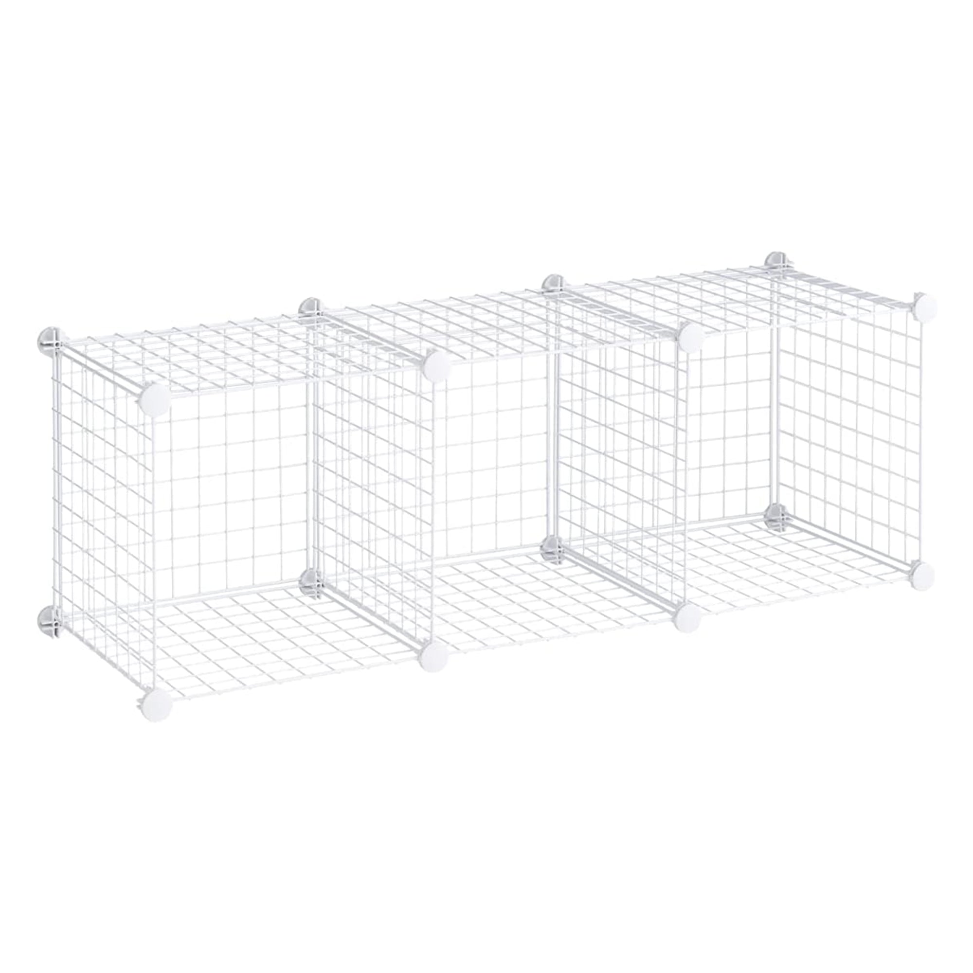 Rubbermaid 3 Piece Storage Stackable Cube Set, Multi-Use Home Organizers, White - VMInnovations
