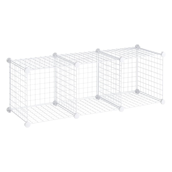 Rubbermaid 3 Piece Storage Stackable Cube Set, Multi-Use Home Organizers, White