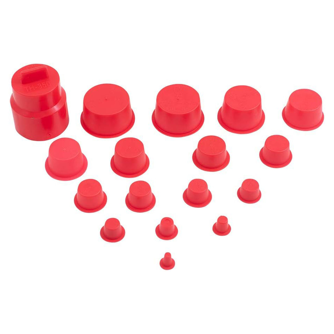 Brock 1700 Piece Caplug Assortment Pack Plastic Tapered End Plugs, Covers, Red