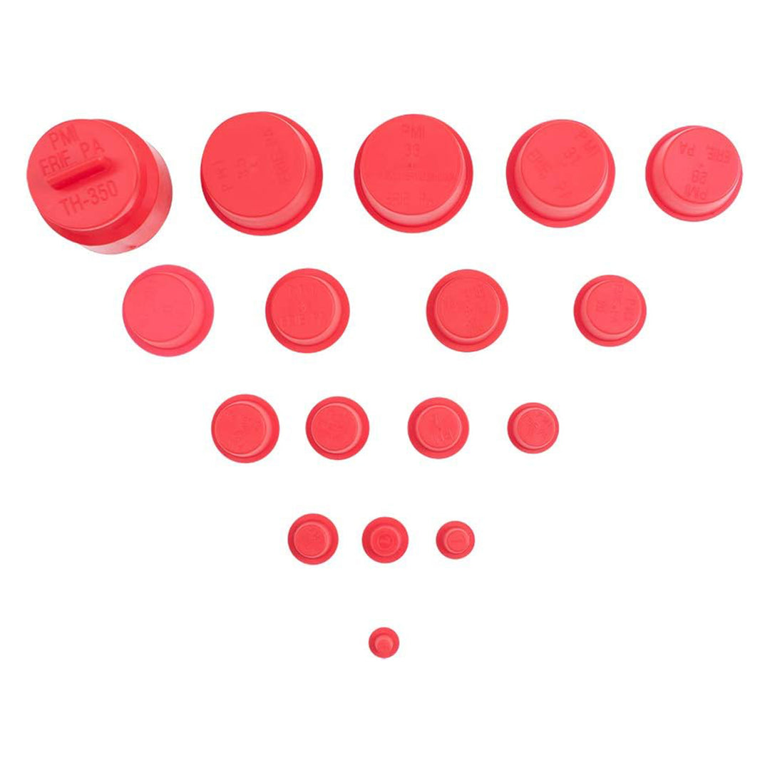 Brock 1700 Piece Caplug Assortment Pack Plastic Tapered End Plugs, Covers, Red