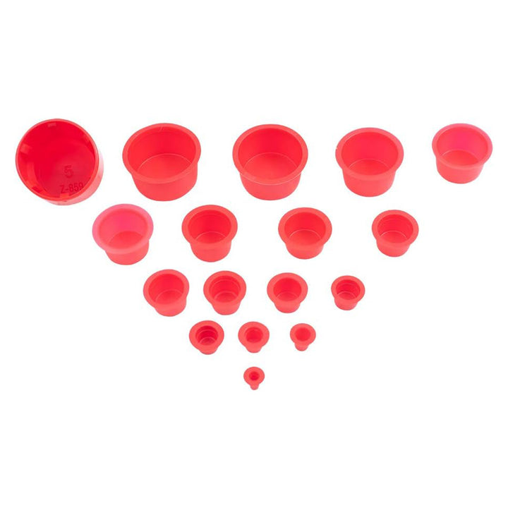 Brock 1700 Piece Caplug Assortment Pack Plastic Tapered End Plugs, Covers, Red