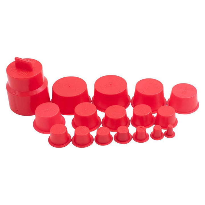 Brock 1700 Piece Caplug Assortment Pack Plastic Tapered End Plugs, Covers, Red