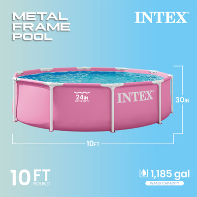 Intex 10' x 30" Metal Frame Round Above Ground Swimming Pool-Pool Only(For Parts