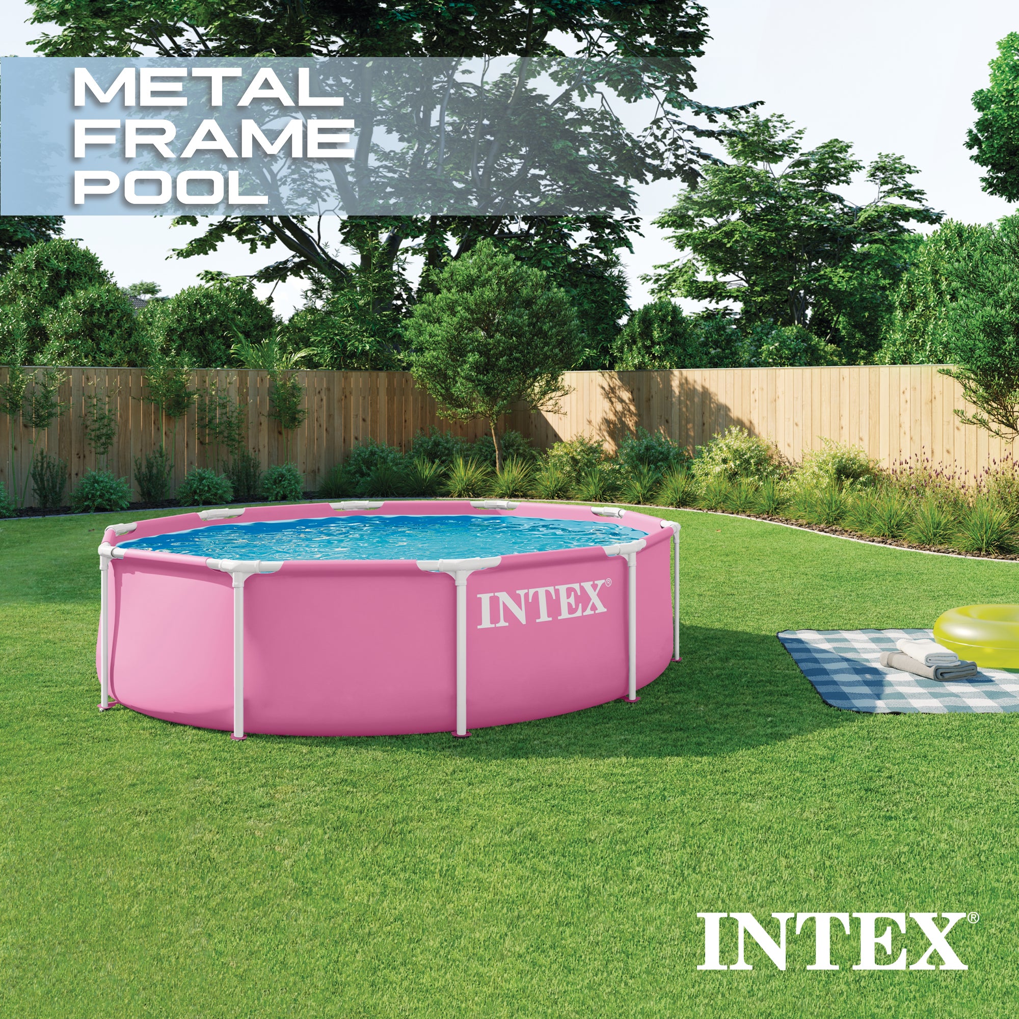 Intex 10' x 30" Metal Frame Round Above Ground Swimming Pool-Pool Only(For Parts