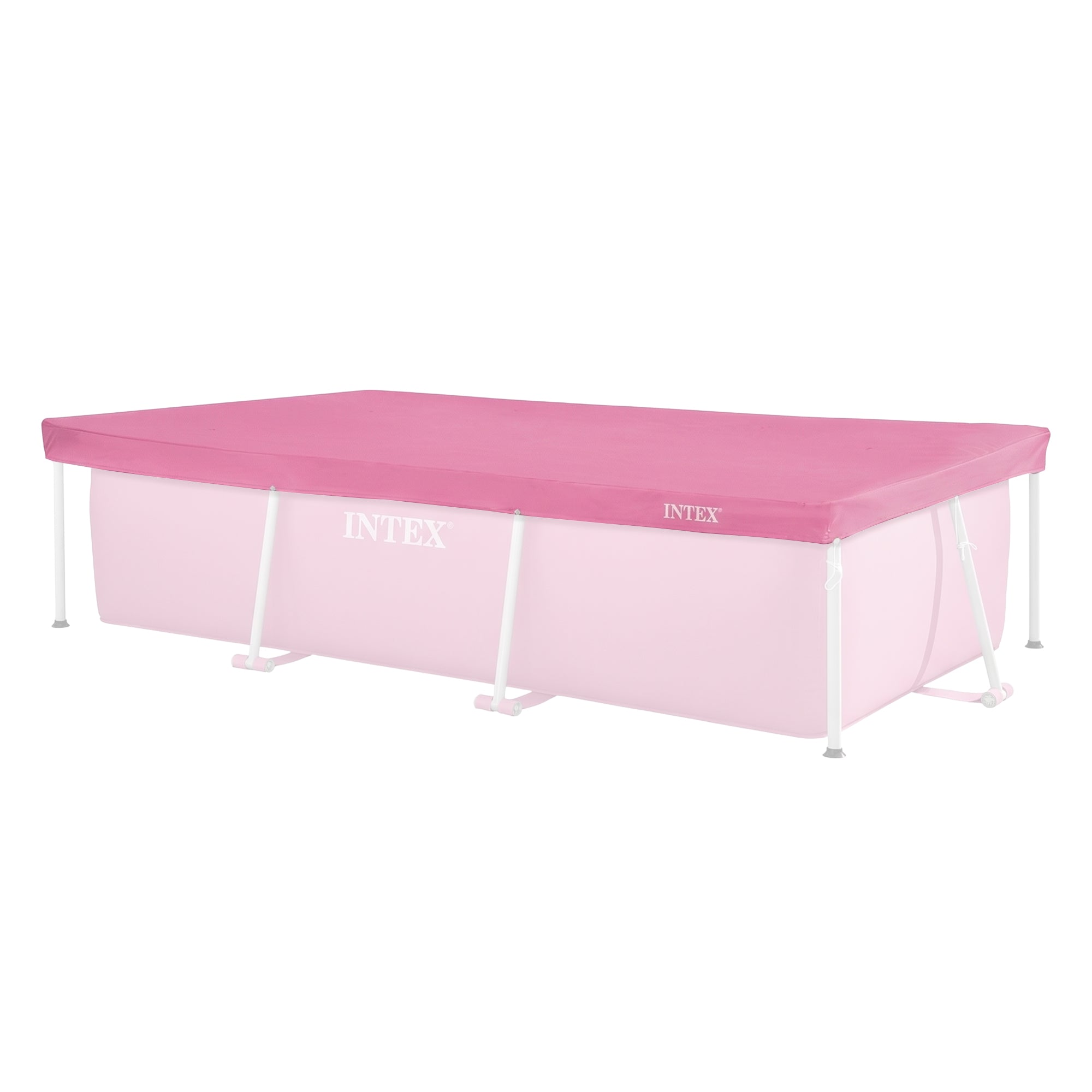INTEX 8.5ft x 5.3ft Rectangular Outdoor Backyard Swimming Pool Cover, (Used) - VMInnovations