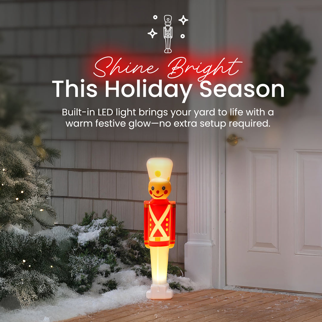 Union Products 31" Light-Up Christmas Toy Soldier, Outdoor Holiday Decor, 2 Pack