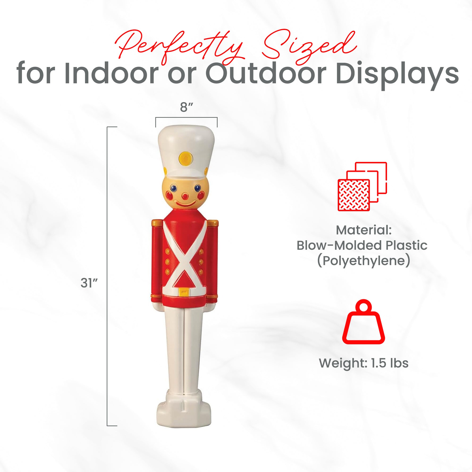 Union Products 31" Light-Up Christmas Toy Soldier, Outdoor Holiday Decor, 2 Pack - VMInnovations