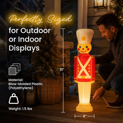 Union Products 31" Light-Up Christmas Toy Soldier, Outdoor Holiday Decoration - VMInnovations