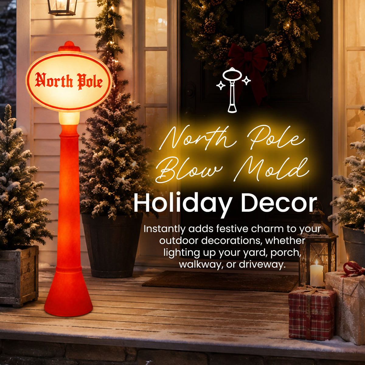 Union Products 76940 45" Blow Mold North Pole Lighted Christmas Yard Decoration - VMInnovations