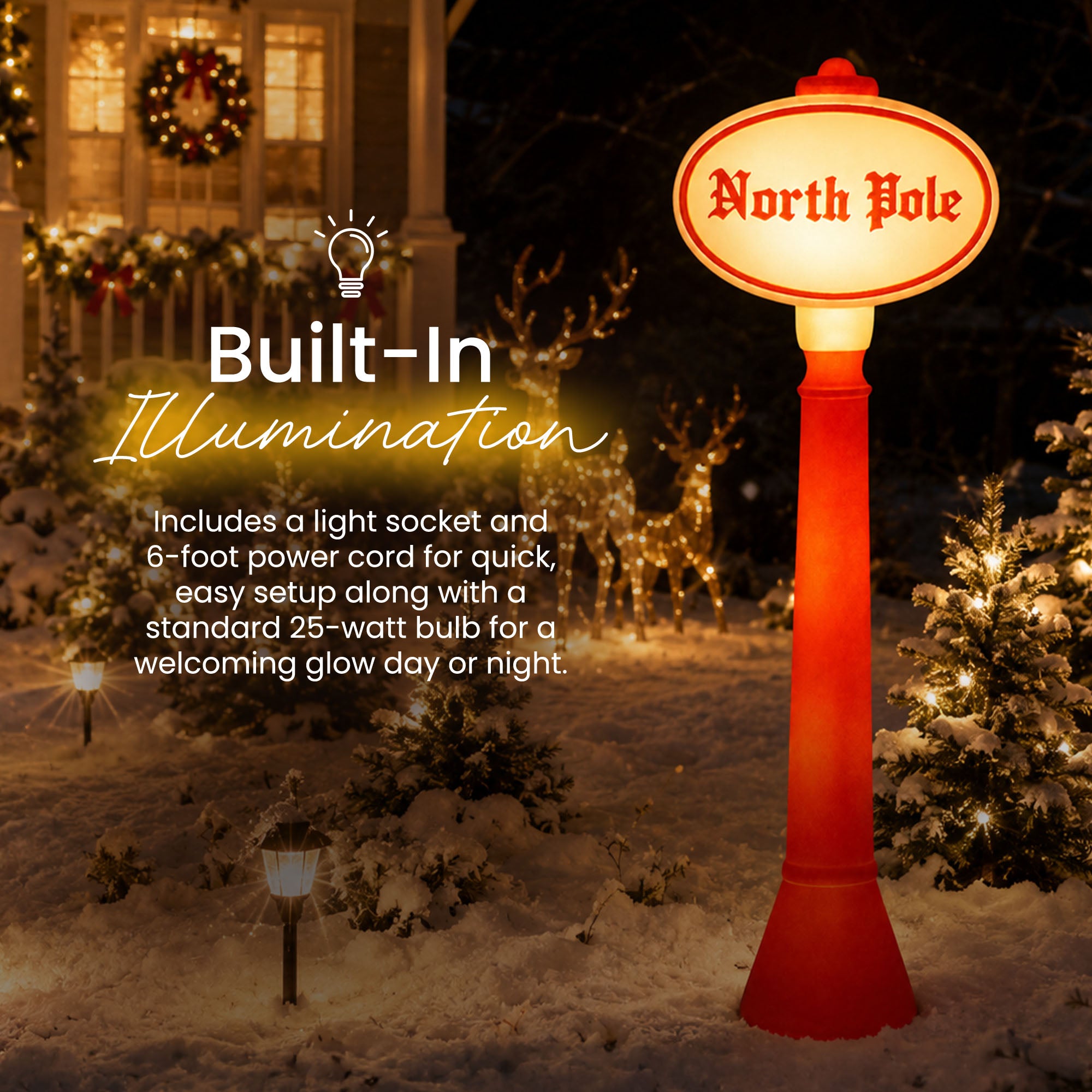 Union Products 76940 45" Blow Mold North Pole Lighted Christmas Yard Decoration - VMInnovations