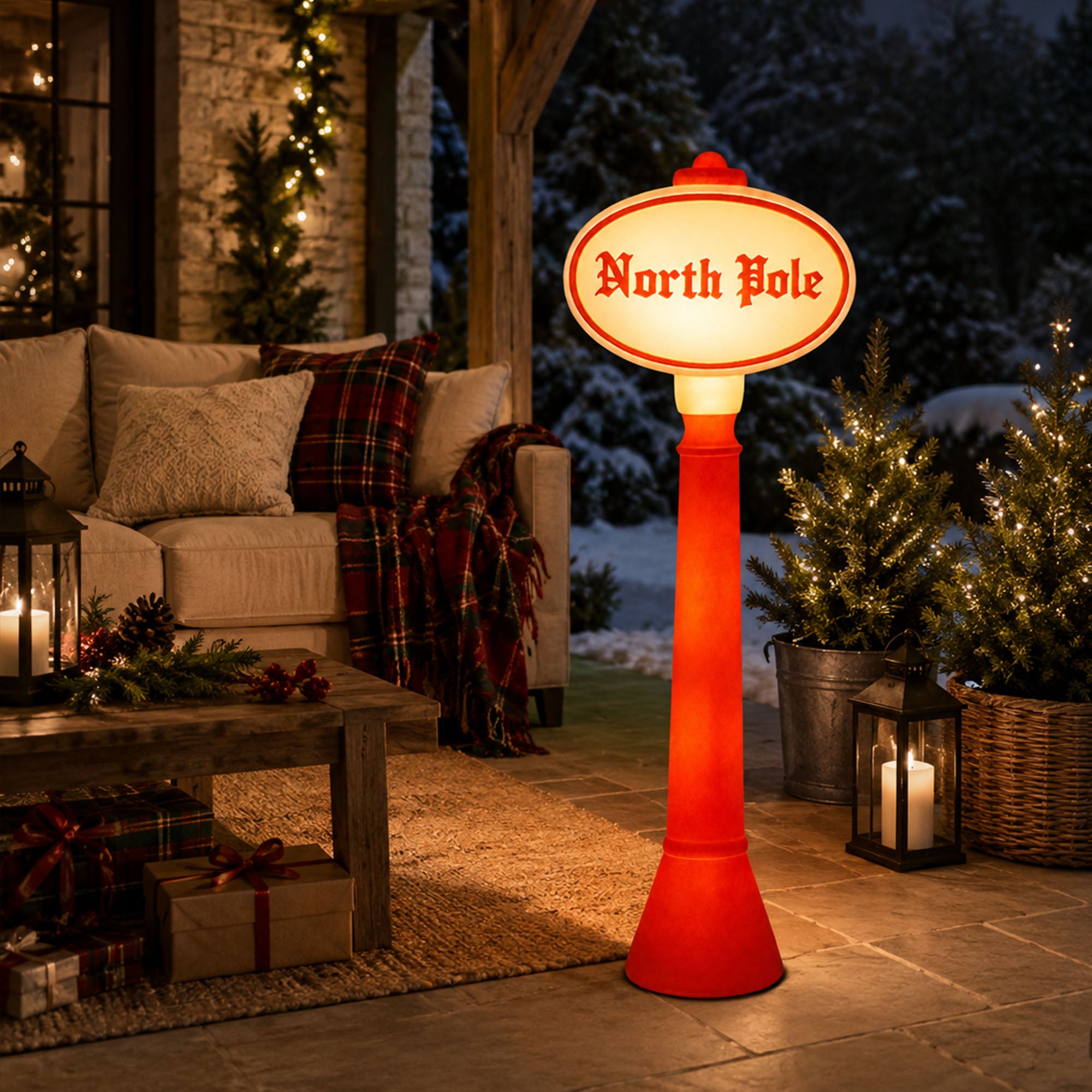 Union Products 76940 45" Blow Mold North Pole Lighted Christmas Yard Decoration - VMInnovations