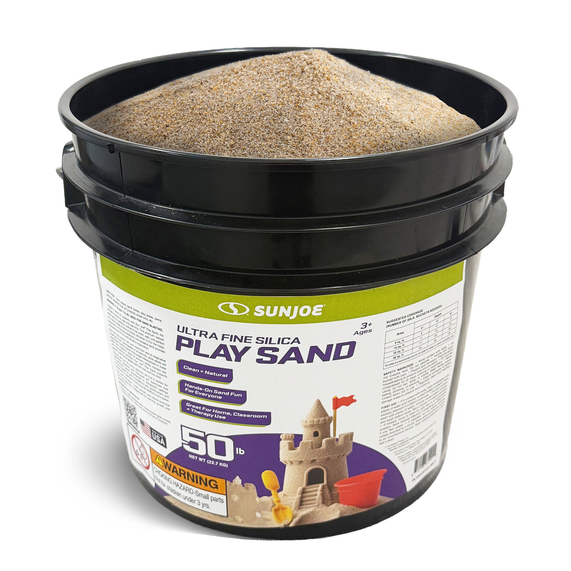Sun Joe Ultra Fine Silica Play Sand for Sandboxes and Sensory Tables, 50 lbs. - VMInnovations