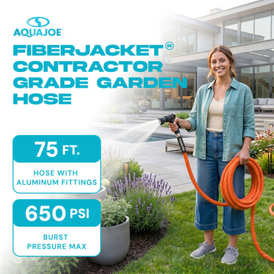 Aqua Joe FiberJacket Garden Hose, Kink-Resistant, 75' x 3/4" Diameter (Used) - VMInnovations