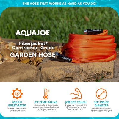Aqua Joe FiberJacket Garden Hose, Kink-Resistant, 75' x 3/4" Diameter (Used) - VMInnovations