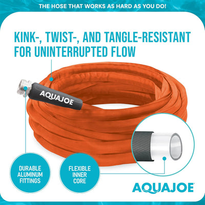 Aqua Joe FiberJacket Garden Hose, Kink-Resistant, 75' x 3/4" Diameter (Used) - VMInnovations
