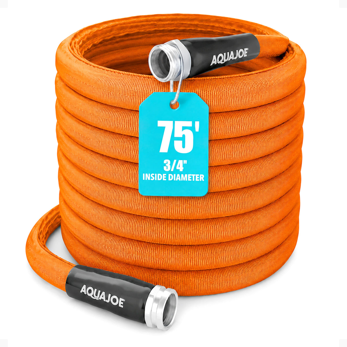 Aqua Joe FiberJacket Garden Hose, Kink-Resistant, 75' x 3/4" Diameter (Used)