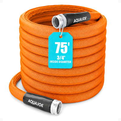 Aqua Joe FiberJacket Garden Hose, Kink-Resistant, 75' x 3/4" Diameter (Used)
