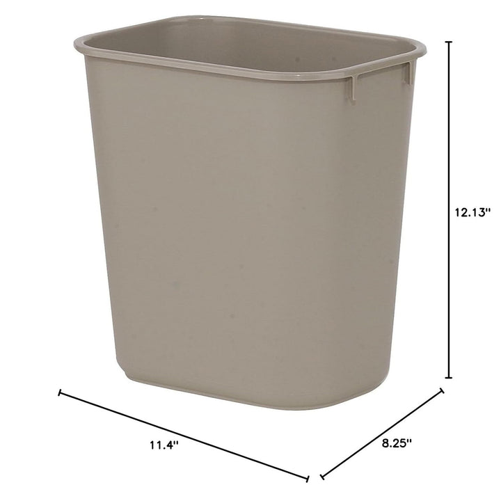 Rubbermaid Deskside Wastebasket, Plastic Trash Can, 3.5 Gallon, Beige, 2 Pack - VMInnovations