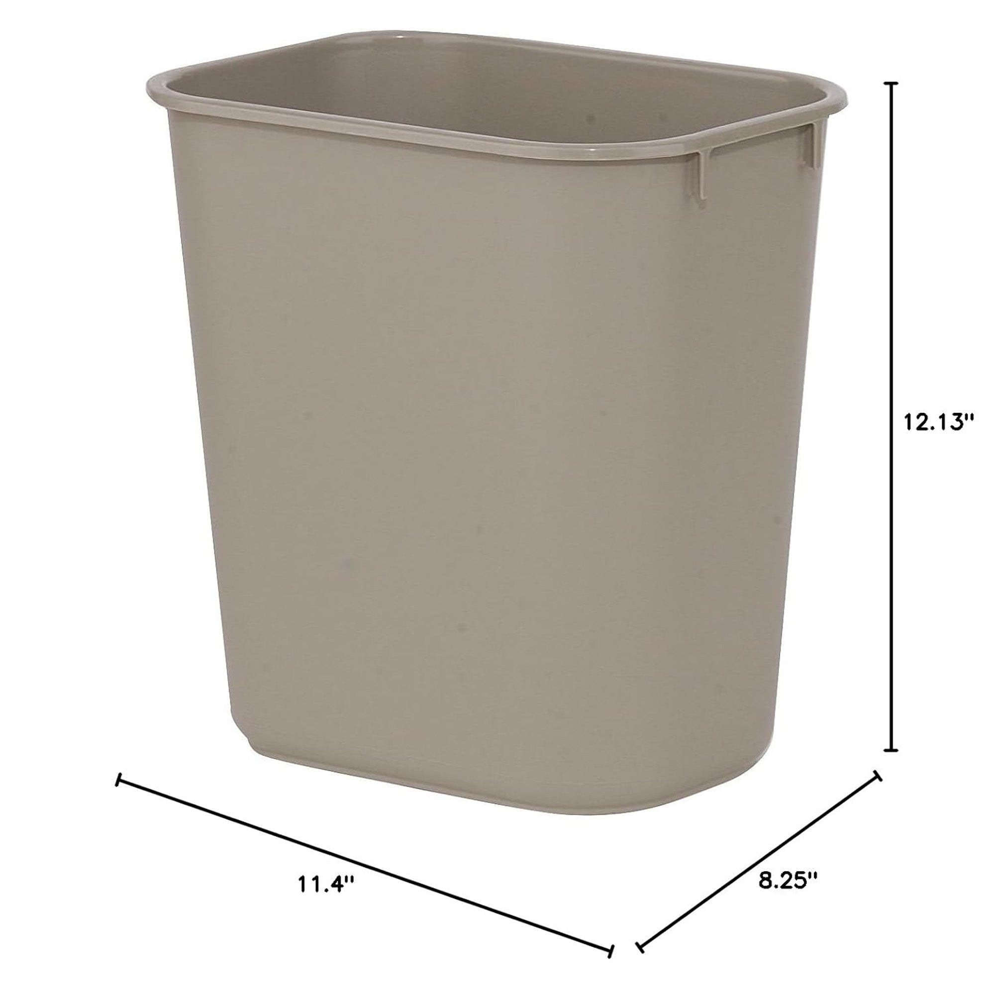 Rubbermaid Deskside Wastebasket, Plastic Trash Can, 3.5 Gallon, Beige, 6 Pack - VMInnovations
