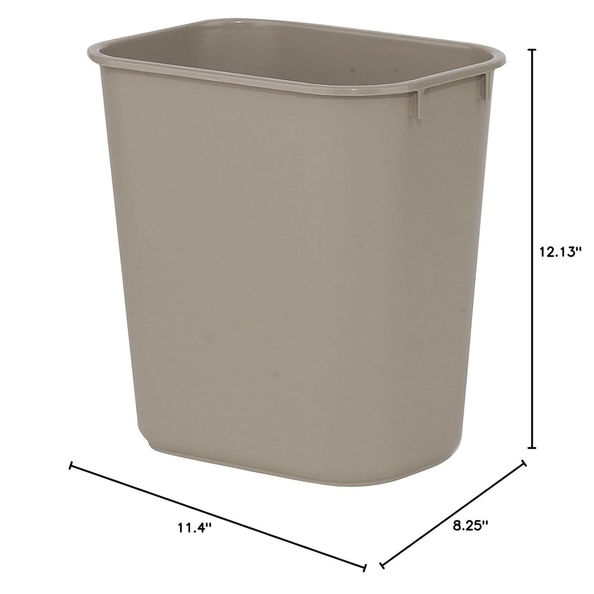 Rubbermaid Deskside Wastebasket, Versatile Plastic Trash Can, 3.5 Gallon, Beige
