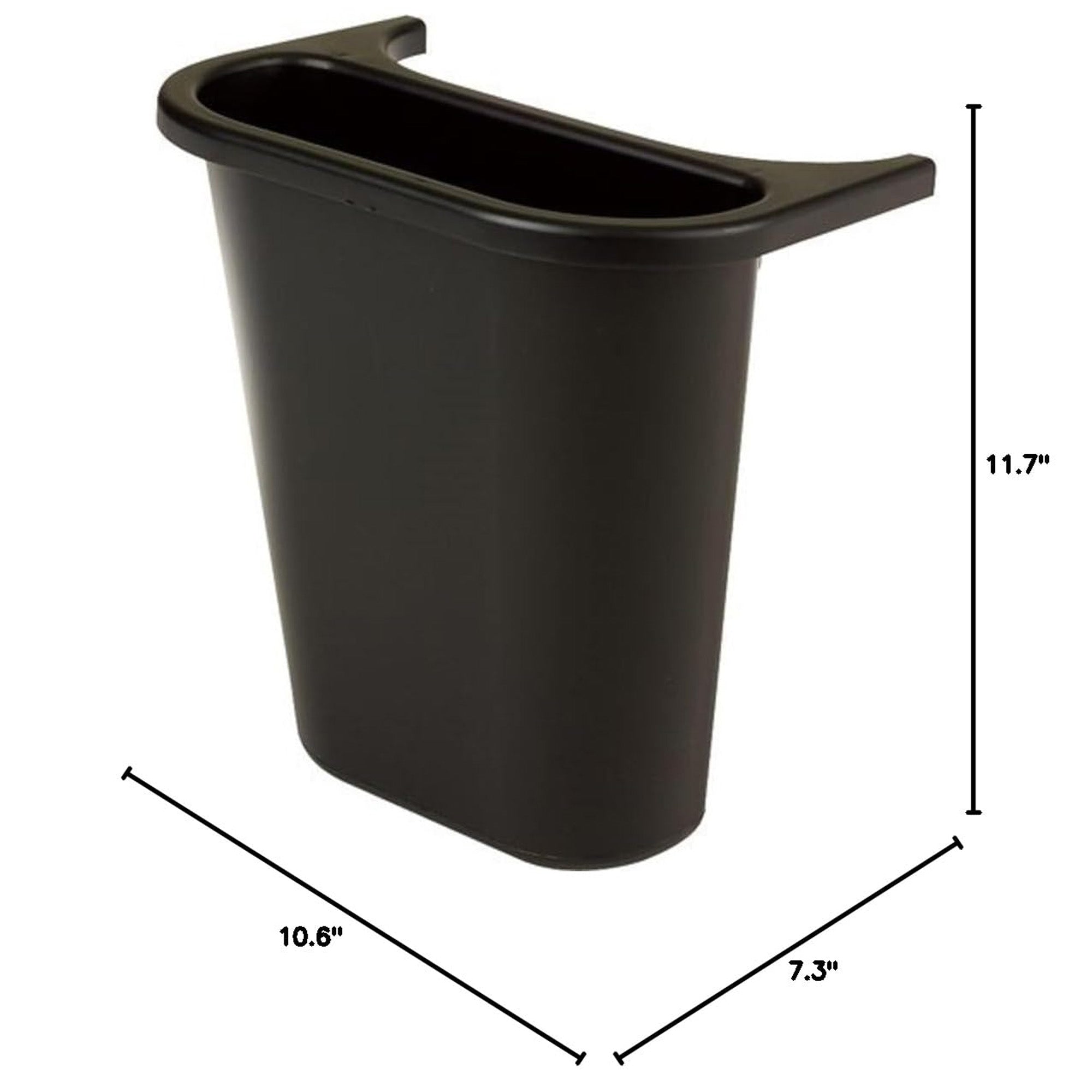 Rubbermaid Resin Deskside Wastebasket, Small Plastic Trash Can, Black, 6 Pack