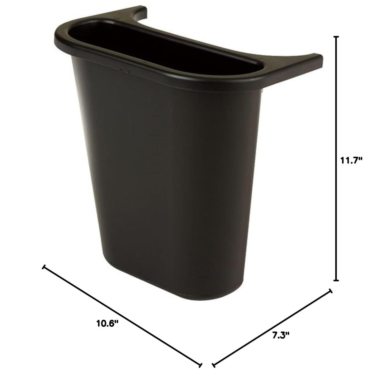 Rubbermaid Commercial Plastic Resin Deskside Wastebasket, Small Trash Can, Black - VMInnovations