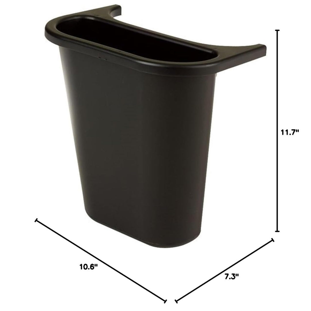 Rubbermaid Resin Deskside Wastebasket, Small Plastic Trash Can, Black, 6 Pack - VMInnovations