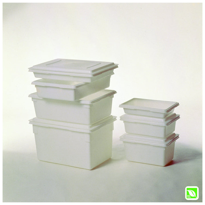 Rubbermaid Food Storage Tote Box, Freezer/Dishwasher Safe, 5 Gal, White, 2 Pack