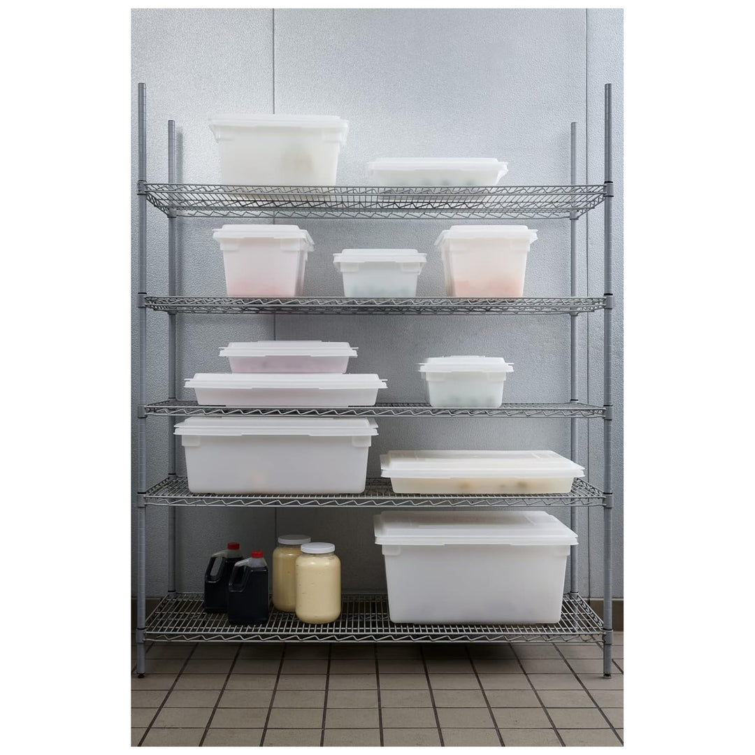 Rubbermaid Food Storage Tote Box, Freezer/Dishwasher Safe, 5 Gal, White, 2 Pack
